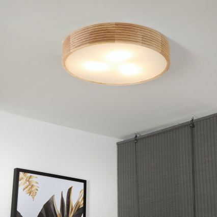 Brilagi - LED-kattovalaisin CARVALHO MODERN 3xE27/60W/230V halkaisija 47,5 cm tammi