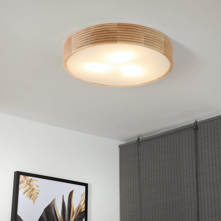 Brilagi - LED-kattovalaisin CARVALHO MODERN 3xE27/60W/230V halkaisija 47,5 cm tammi