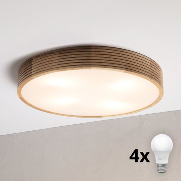 Brilagi - LED-kattovalaisin CARVALHO MODERN 4xE27/60W/230V tammi Ø 57,5 cm