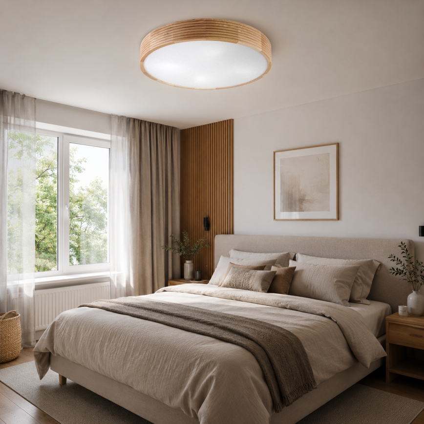 Brilagi - LED-kattovalaisin CARVALHO MODERN 4xE27/60W/230V tammi Ø 57,5 cm