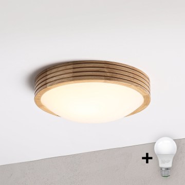 Brilagi - LED-kattovalaisin CARVALHO MODERN SLIM 1xE27/60W/230V halkaisija 27,5 cm tammi