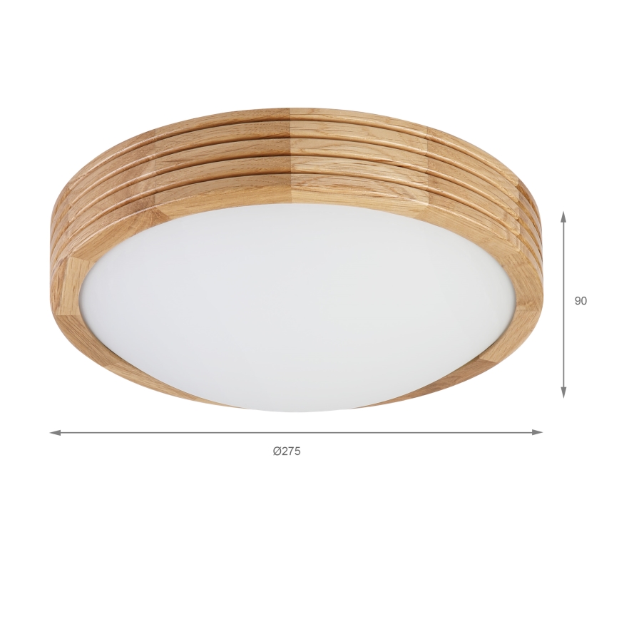 Brilagi - LED-kattovalaisin CARVALHO MODERN SLIM 1xE27/60W/230V halkaisija 27,5 cm tammi