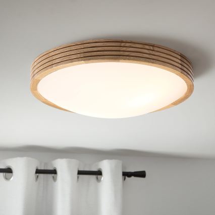 Brilagi - LED-kattovalaisin CARVALHO MODERN SLIM 2xE27/60W/230V halkaisija 37,5 cm tammi