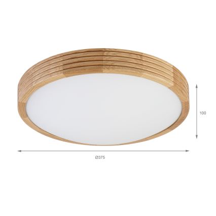 Brilagi - LED-kattovalaisin CARVALHO MODERN SLIM 2xE27/60W/230V halkaisija 37,5 cm tammi