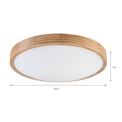 Brilagi - LED-kattovalaisin CARVALHO MODERN SLIM 3xE27/60W/230V Ø 47,5 cm tammi