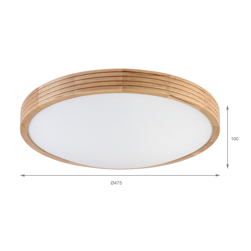 Brilagi - LED-kattovalaisin CARVALHO MODERN SLIM 3xE27/60W/230V Ø 47,5 cm tammi