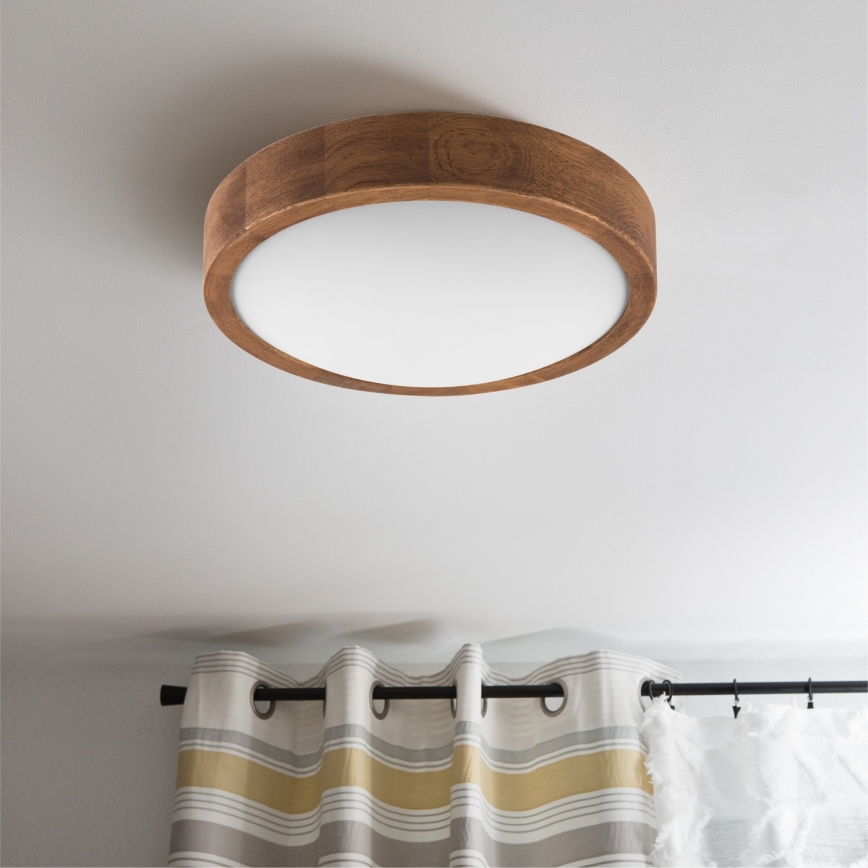 Brilagi - LED-kattovalaisin CARVALHO SLIM 1xE27/15W/230V tammi-kirsikka halkaisija 27 cm