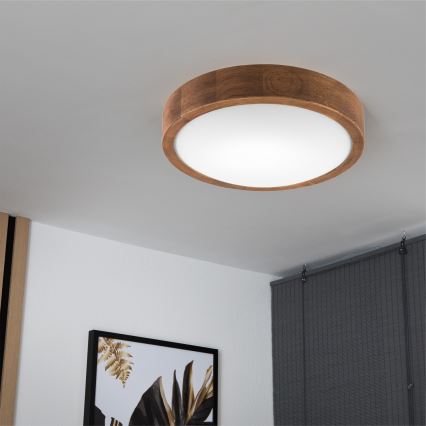 Brilagi - LED-kattovalaisin CARVALHO SLIM 1xE27/15W/230V tammi-kirsikka halkaisija 27 cm