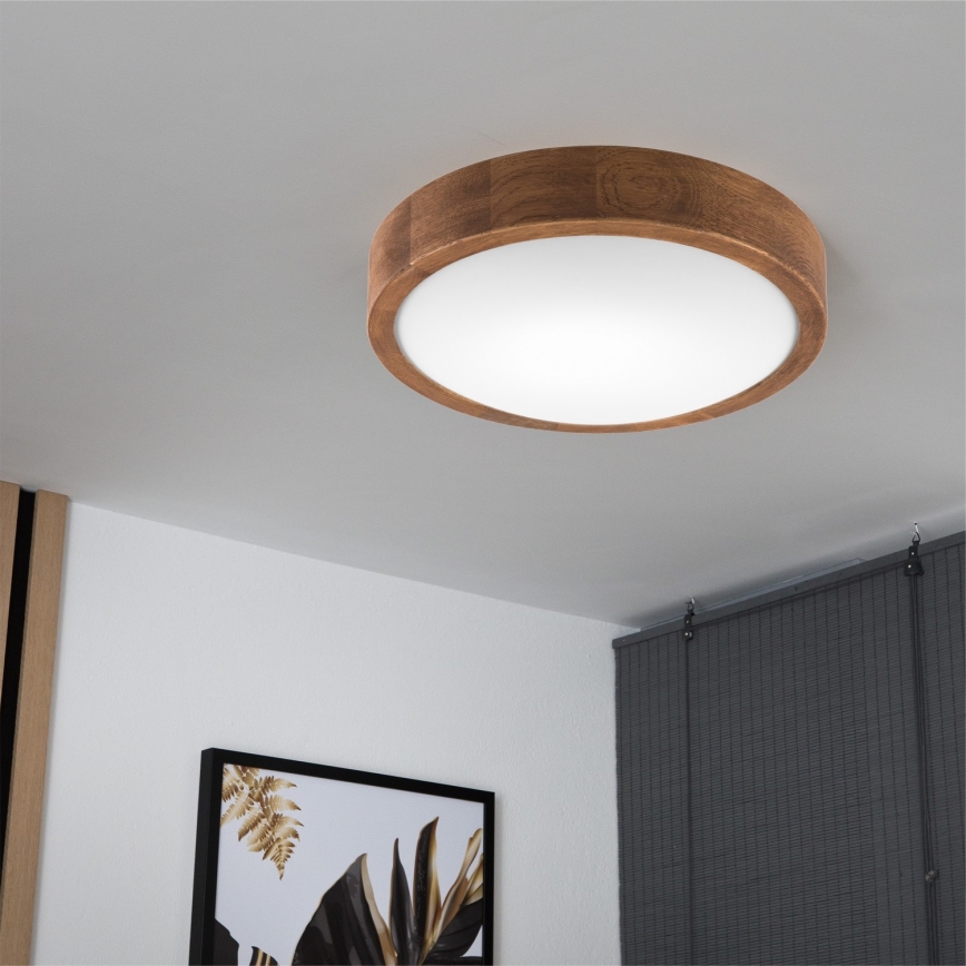 Brilagi - LED-kattovalaisin CARVALHO SLIM 1xE27/15W/230V tammi-kirsikka halkaisija 27 cm