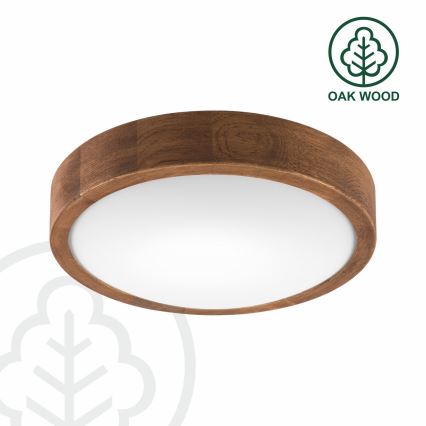 Brilagi - LED-kattovalaisin CARVALHO SLIM 1xE27/15W/230V tammi-kirsikka halkaisija 27 cm