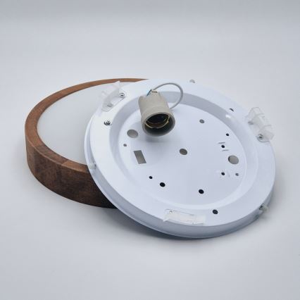 Brilagi - LED-kattovalaisin CARVALHO SLIM 1xE27/15W/230V tammi-kirsikka halkaisija 27 cm