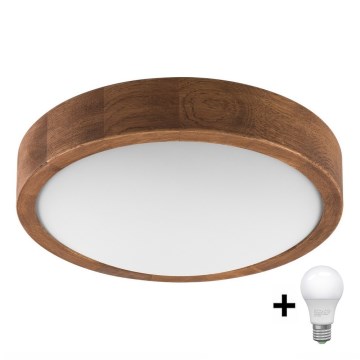 Brilagi - LED-kattovalaisin CARVALHO SLIM 1xE27/60W/230V tammi kirsikka halkaisija 27 cm