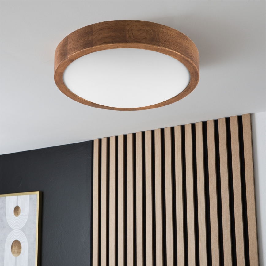 Brilagi - LED-kattovalaisin CARVALHO SLIM 1xE27/60W/230V tammi kirsikka halkaisija 27 cm