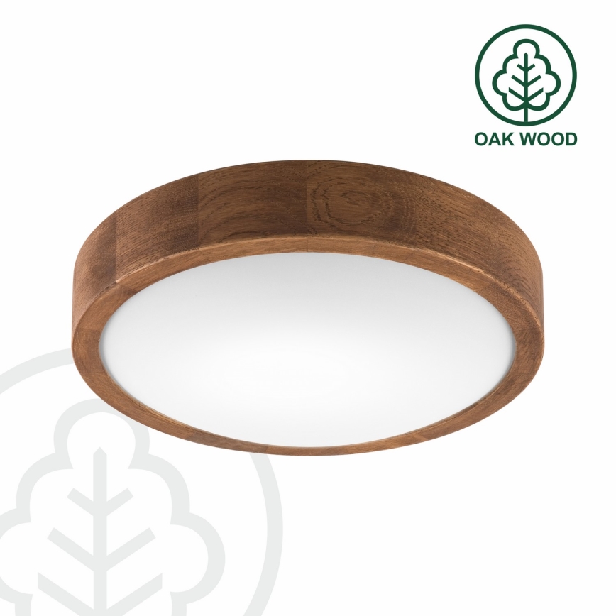 Brilagi - LED-kattovalaisin CARVALHO SLIM 1xE27/60W/230V tammi kirsikka halkaisija 27 cm