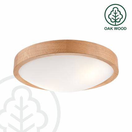 Brilagi - LED-kattovalaisin CARVALHO SLIM 2xE27/15W/230V tammi, halkaisija 37 cm