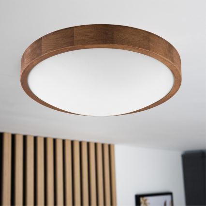 BRILAGI - LED-kattovalaisin CARVALHO SLIM 2xE27/15W/230V tammi-kirsikka halkaisija 37 cm