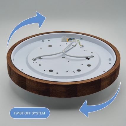 Brilagi - LED Kattovalaisin CARVALHO SLIM 2xE27/60W/230V tammi-kirsikka, halkaisija 37 cm