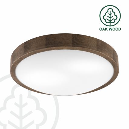 Brilagi - LED Kattovalaisin CARVALHO SLIM 2xE27/60W/230V tammi-pähkinä Ø 37 cm