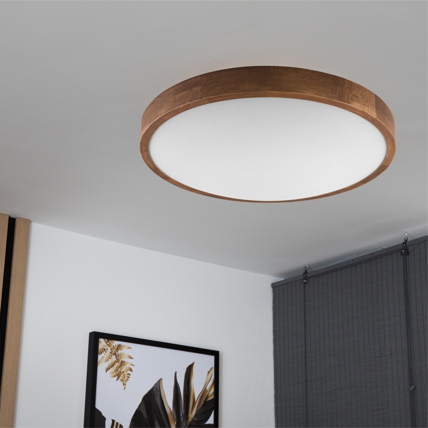 Brilagi - LED-kattovalaisin CARVALHO SLIM 3xE27/15W/230V tammi-kirsikka halkaisija 47 cm