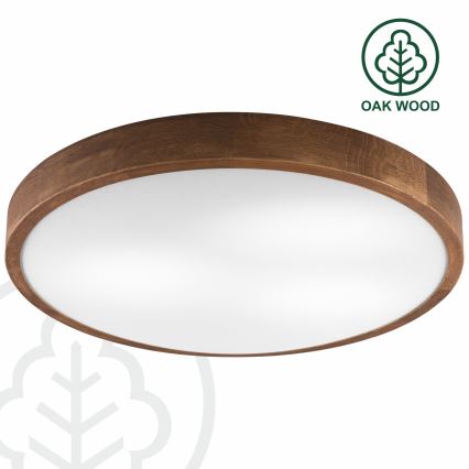 Brilagi - LED-kattovalaisin CARVALHO SLIM 3xE27/15W/230V tammi-kirsikka halkaisija 47 cm