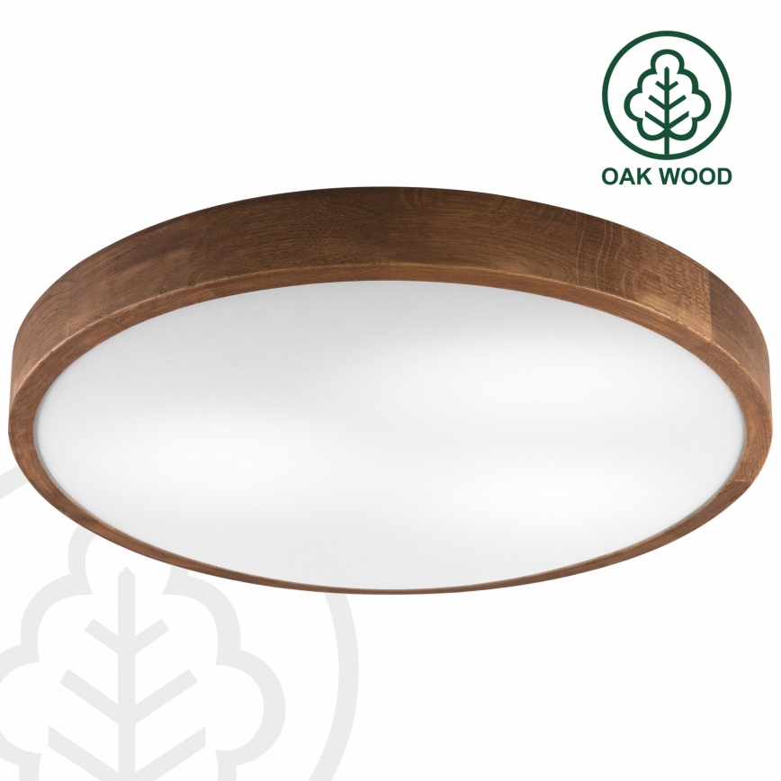Brilagi - LED-kattovalaisin CARVALHO SLIM 3xE27/15W/230V tammi-kirsikka halkaisija 47 cm