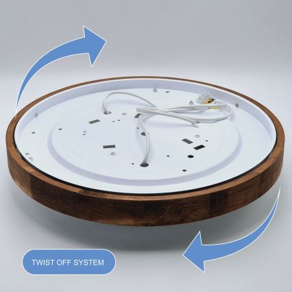 Brilagi - LED Kattovalaisin CARVALHO SLIM 3xE27/60W/230V tammi-kirsikka, halkaisija 47 cm