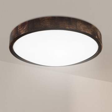 Brilagi - LED-kattovalaisin CARVALHO SLIM SMOKEY LED/36W/230V tammi, halkaisija 37,5 cm