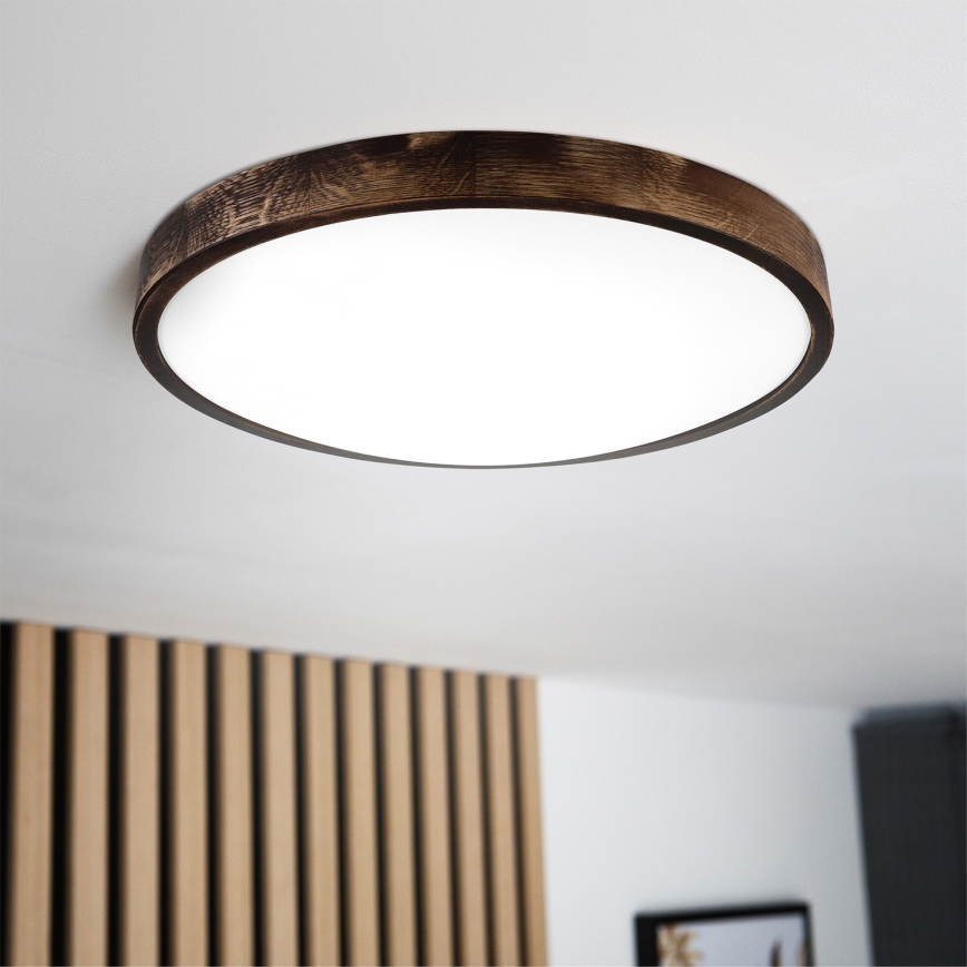 Brilagi - LED-kattovalaisin CARVALHO SLIM SMOKEY LED/36W/230V tammi, halkaisija 47,5 cm