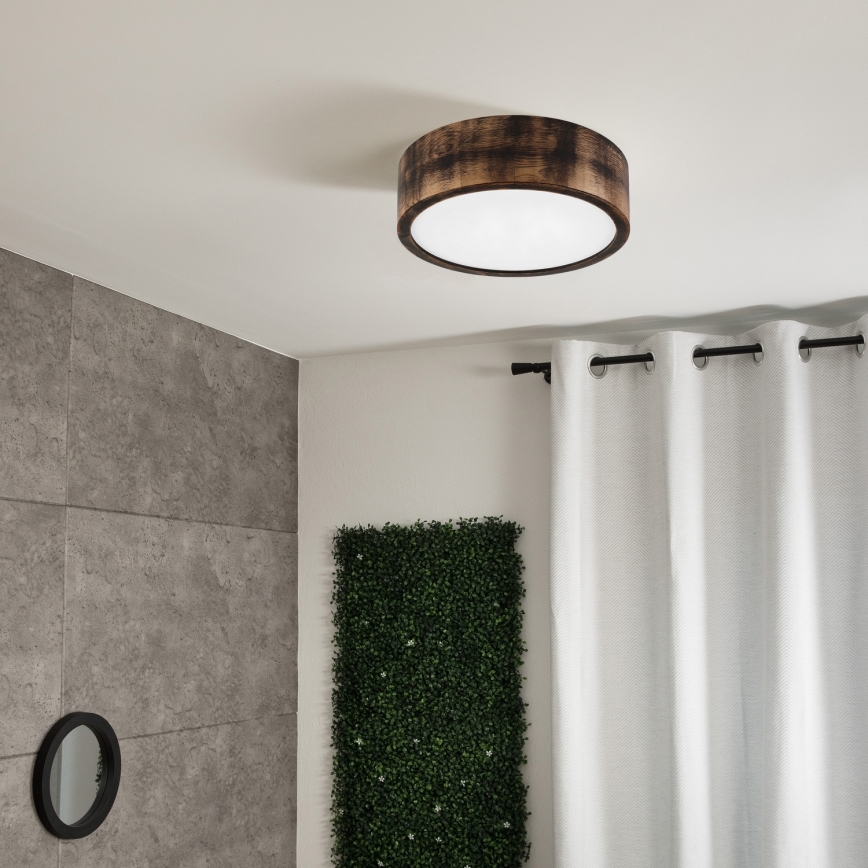 Brilagi - LED-kattovalaisin CARVALHO SMOKEY LED/20W/230V, tammi, halkaisija 27,5 cm