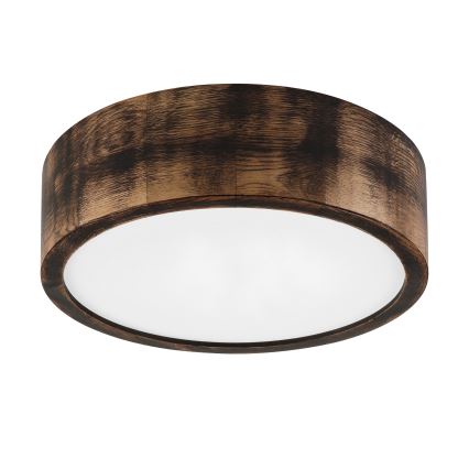 Brilagi - LED-kattovalaisin CARVALHO SMOKEY LED/20W/230V, tammi, halkaisija 27,5 cm