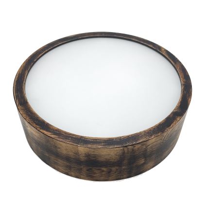 Brilagi - LED-kattovalaisin CARVALHO SMOKEY LED/20W/230V, tammi, halkaisija 27,5 cm