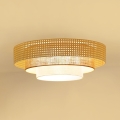 BRILAGI - LED-kattovalaisin CEDAR LUNETA LED/26W/230V halkaisija 60 cm rottinki/ruskea/kermanvärinen