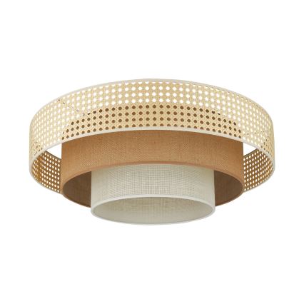 Brilagi - LED-kattovalaisin CEDAR LUNETA LED/26W/230V halkaisija 60 cm rottinki/ruskea/kermanvärinen
