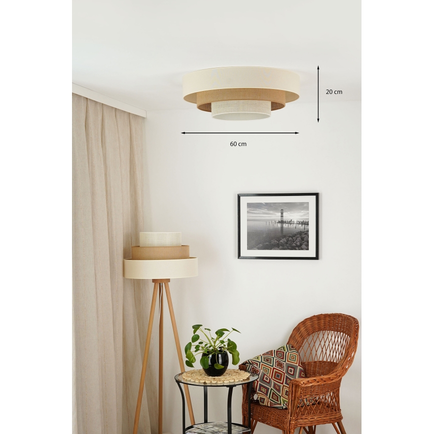 Brilagi - LED Kattovalaisin DENVER LUNETA LED/12W/230V halkaisija 60 cm 3000K/4000K/6400K beige/kerma