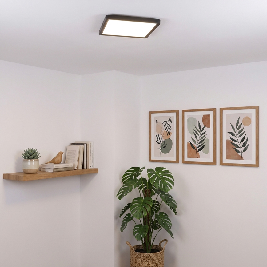 Brilagi - LED-kattovalaisin ESTELA SQUARE LED/24W/230V 31x31 cm musta
