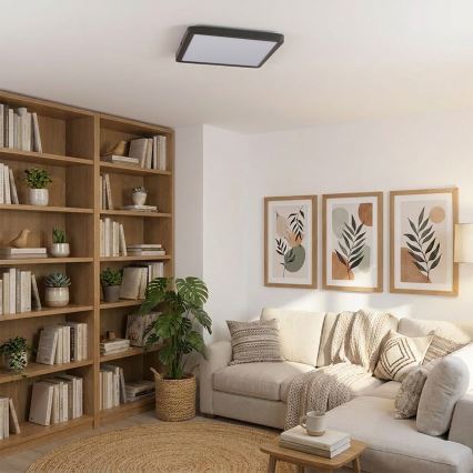 Brilagi - LED-kattovalaisin ESTELA SQUARE LED/24W/230V 31x31 cm musta