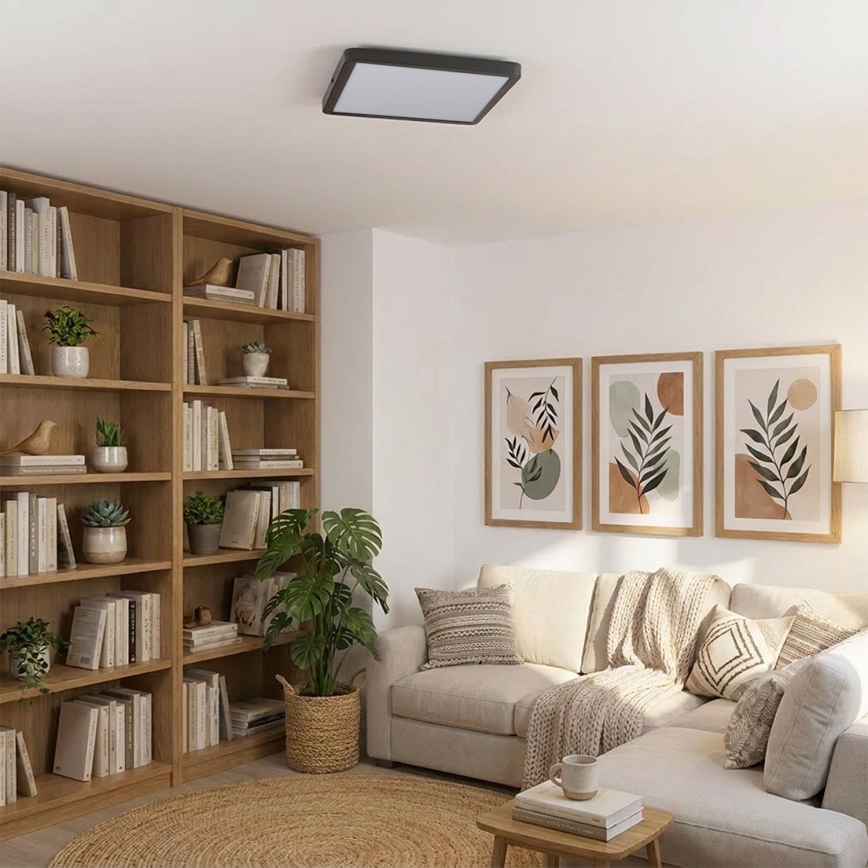 Brilagi - LED-kattovalaisin ESTELA SQUARE LED/24W/230V 31x31 cm musta