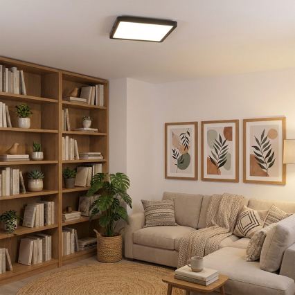 Brilagi - LED-kattovalaisin ESTELA SQUARE LED/24W/230V 31x31 cm musta