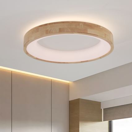Brilagi - LED-kattovalaisin FALCON WOOD LED/40W/230V 3000/4000/6000K halkaisija 60 cm puu