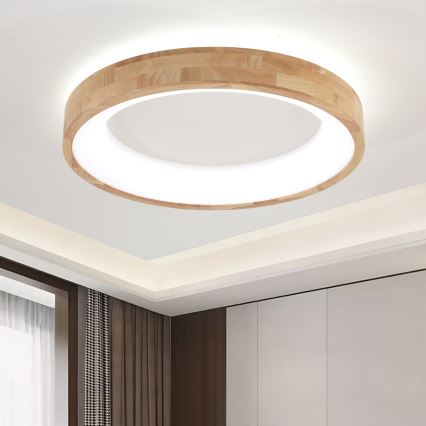 Brilagi - LED-kattovalaisin FALCON WOOD LED/40W/230V 3000/4000/6000K halkaisija 60 cm puu