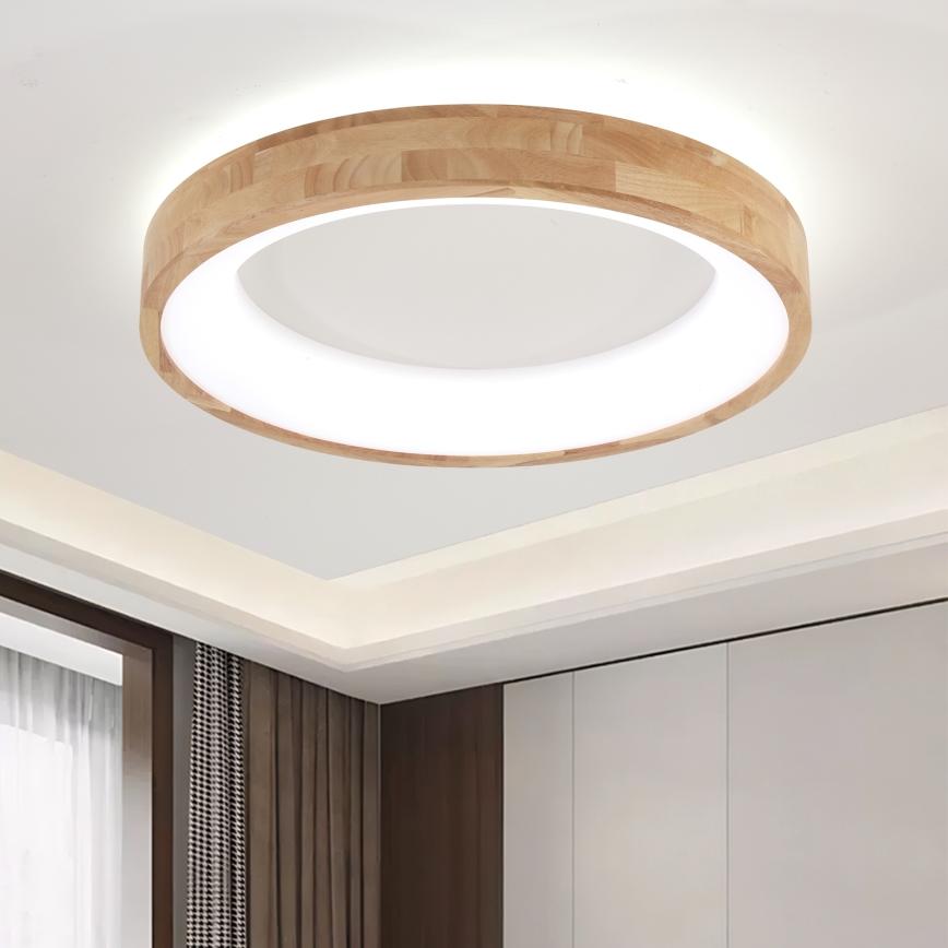 Brilagi - LED-kattovalaisin FALCON WOOD LED/40W/230V 3000/4000/6000K halkaisija 60 cm puu