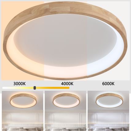 Brilagi - LED-kattovalaisin FALCON WOOD LED/60W/230V 3000/4000/6000K, halkaisija 80 cm, puinen