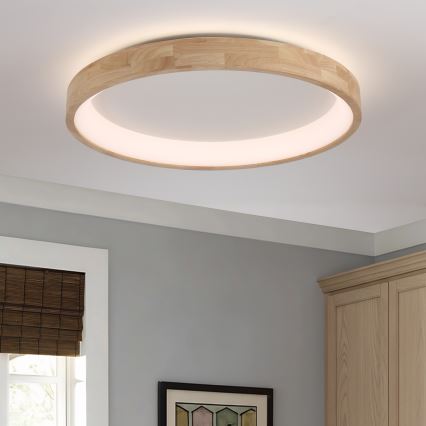 Brilagi - LED-kattovalaisin FALCON WOOD LED/60W/230V 3000/4000/6000K, halkaisija 80 cm, puinen