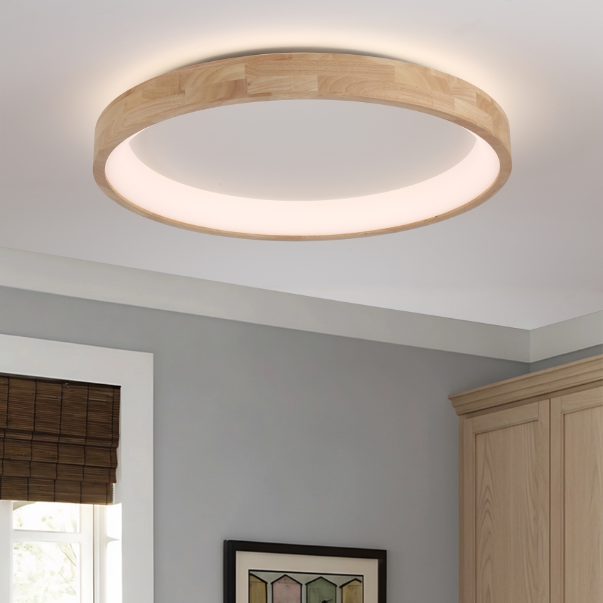 Brilagi - LED-kattovalaisin FALCON WOOD LED/60W/230V 3000/4000/6000K, halkaisija 80 cm, puinen