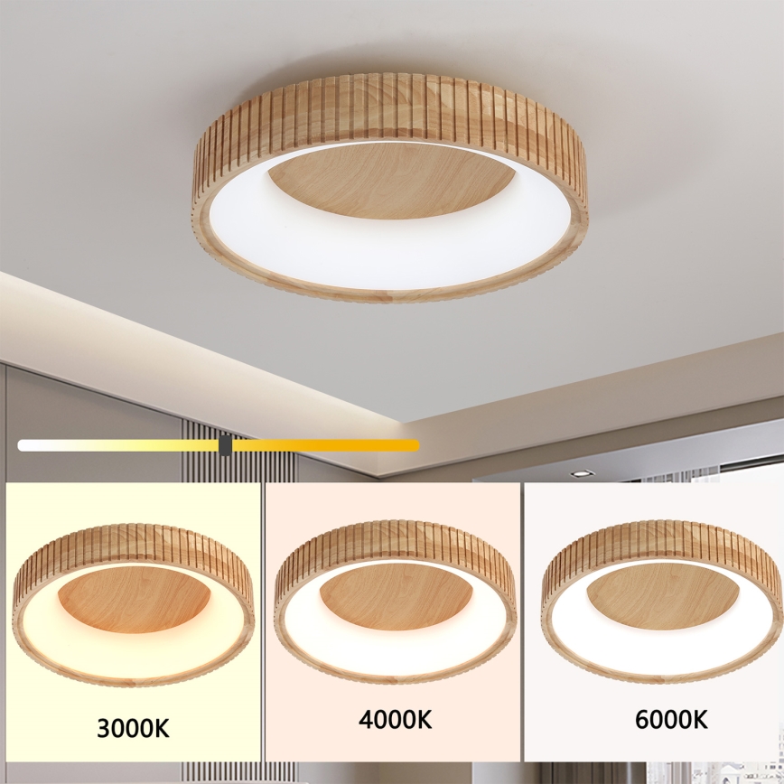 Brilagi - LED-kattovalaisin FALCON WOOD MODERN LED/30W/230V 3000/4000/6000K halkaisija 45 cm puu