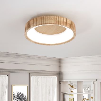 Brilagi - LED-kattovalaisin FALCON WOOD MODERN LED/30W/230V 3000/4000/6000K halkaisija 45 cm puu