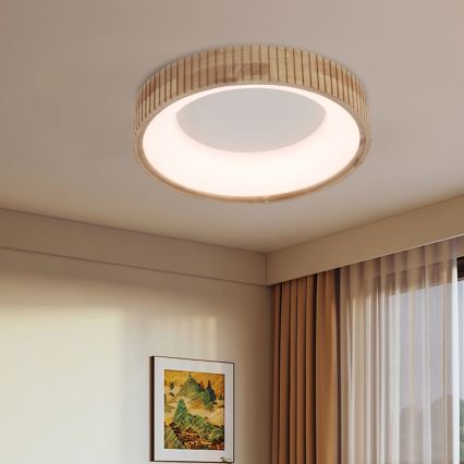 Brilagi - LED-kattovalaisin FALCON WOOD MODERN LED/30W/230V 3000/4000/6000K halkaisija 45 cm puinen