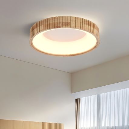 Brilagi - LED-kattovalaisin FALCON WOOD MODERN LED/30W/230V 3000/4000/6000K halkaisija 45 cm puinen