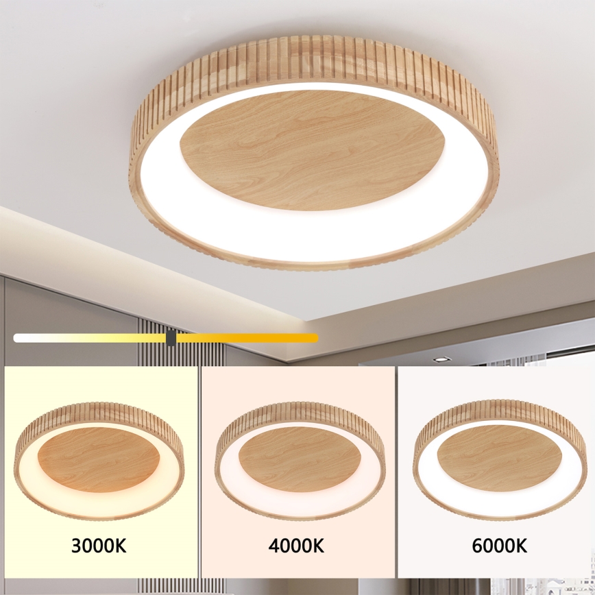 Brilagi - LED-kattovalaisin FALCON WOOD MODERN LED/40W/230V 3000/4000/6000K Ø 60 cm puinen
