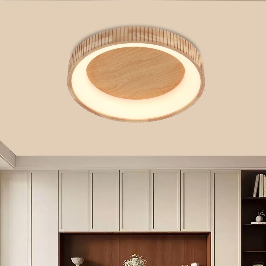 Brilagi - LED-kattovalaisin FALCON WOOD MODERN LED/40W/230V 3000/4000/6000K Ø 60 cm puinen